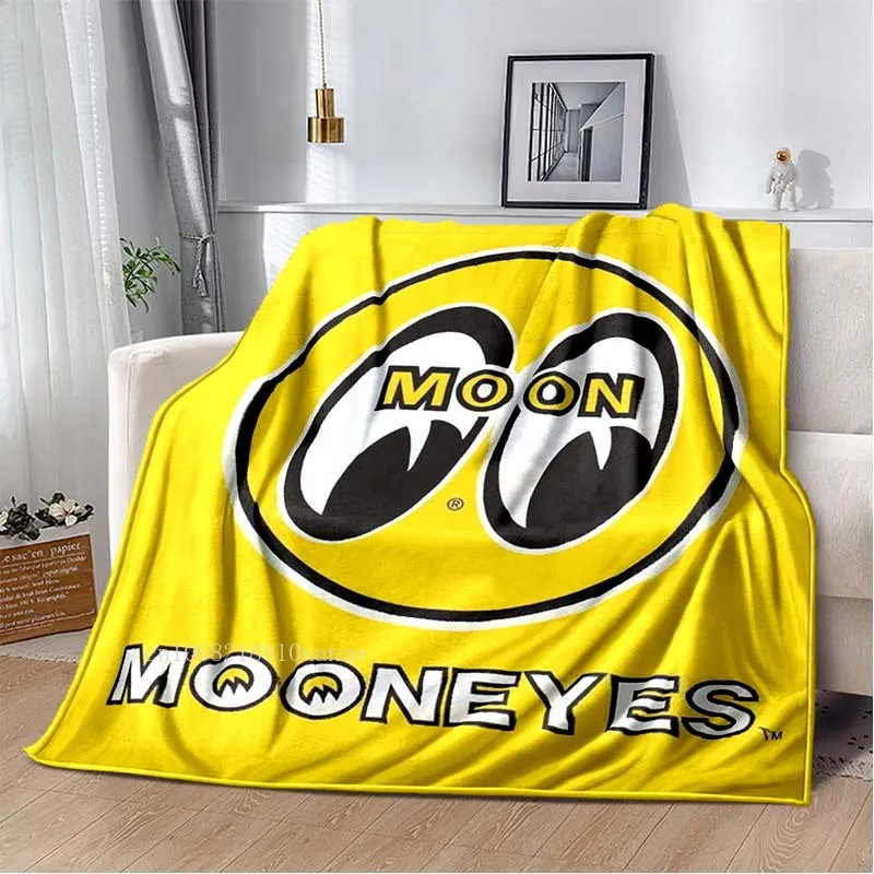 

Mooneyes 3D Printed Soft Plush Flannel Blanket Big Eyes Logo Living Room Bedroom Bed Couch Picnic Cover Kid Adult