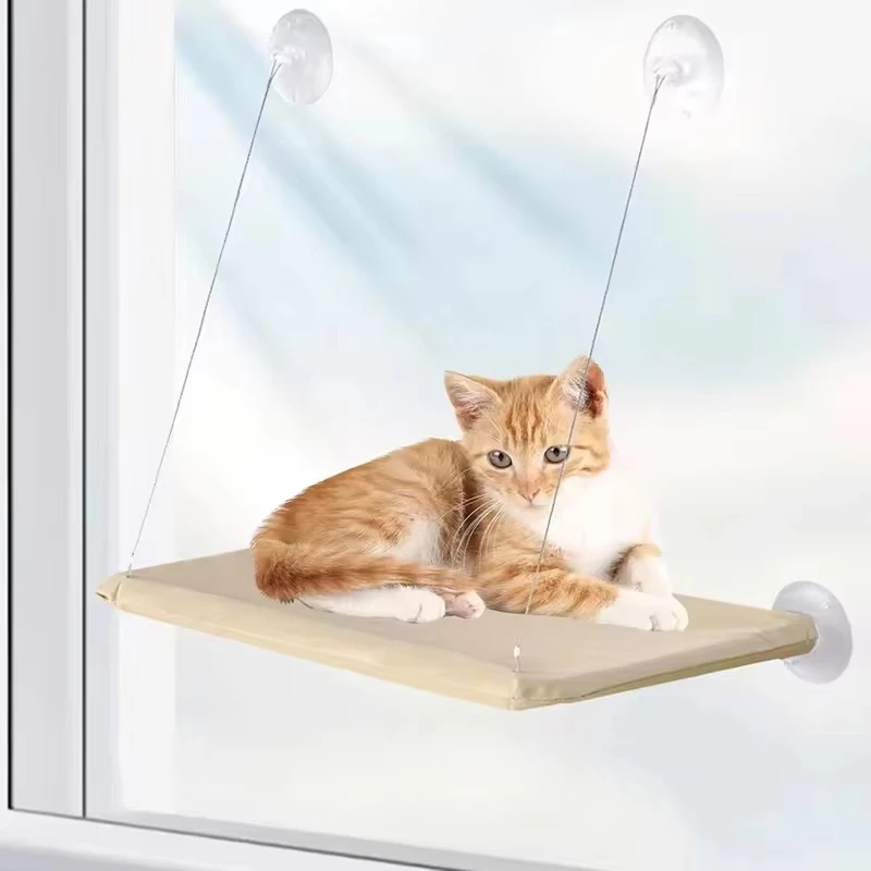 Cat Window Hammock Bed Ultra Soft Securely Mounted Space Saving Cat Perch Ideal for Feline Naptime Durable Top Pet Accessories