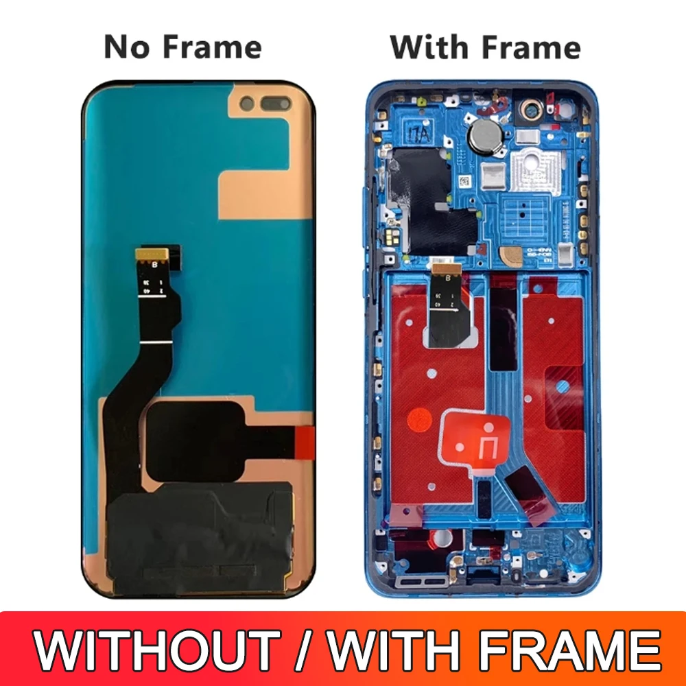 6.58\'\' For HUAWEI P40 Pro LCD Display Touch Screen Digitizer Assembly With Frame Replace For Huawei P40Pro ELS-NX9