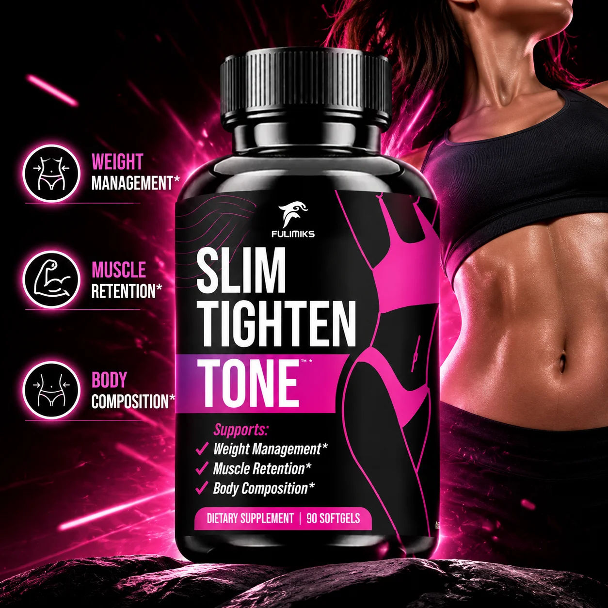 Belly Fat Burner Capsules for Women, Support Slim Waist, Lose Stomach Fat, Reduce Bloating, Appetite Suppressant, & Metabolism
