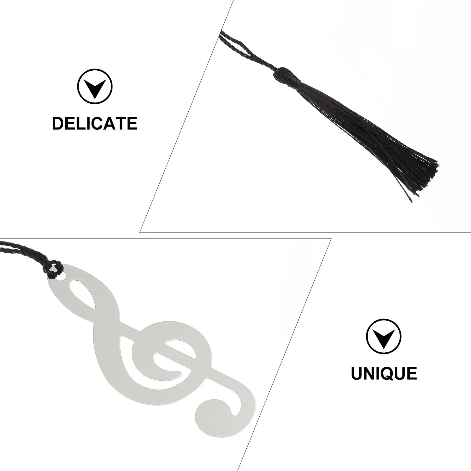 

10pcs Music Note Premium Metal Book Mark Thin Light For Students Decorative Reading Bookmark Stationery Gift Unique Tassel