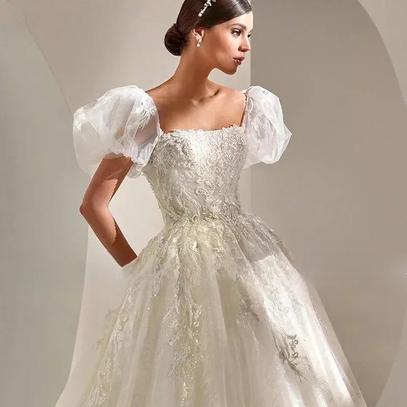 โรแมนติกBackless Ball Gownชุดแต่งงาน 2025 Appliquesประดับด้วยลูกปัดที่กําหนดเองRobe de mariéeเจ้าหญิงชุดเจ้าสาวVestido De Novia