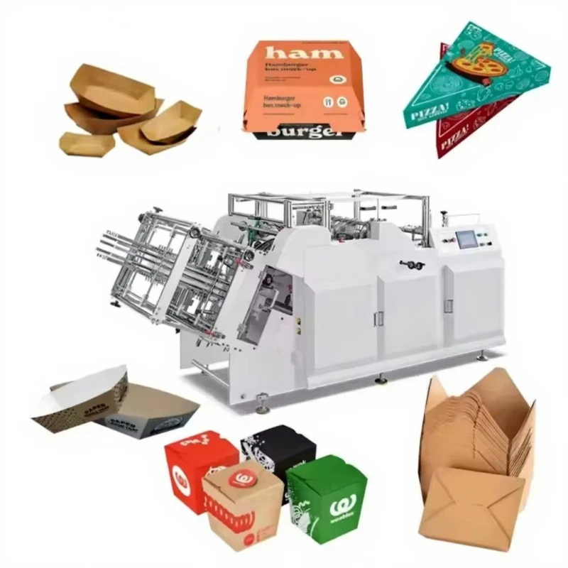 Hot Sealing Lunch Kraft Paper Pizza Box Forming Making Machine Take Away Boxes Making Machines
