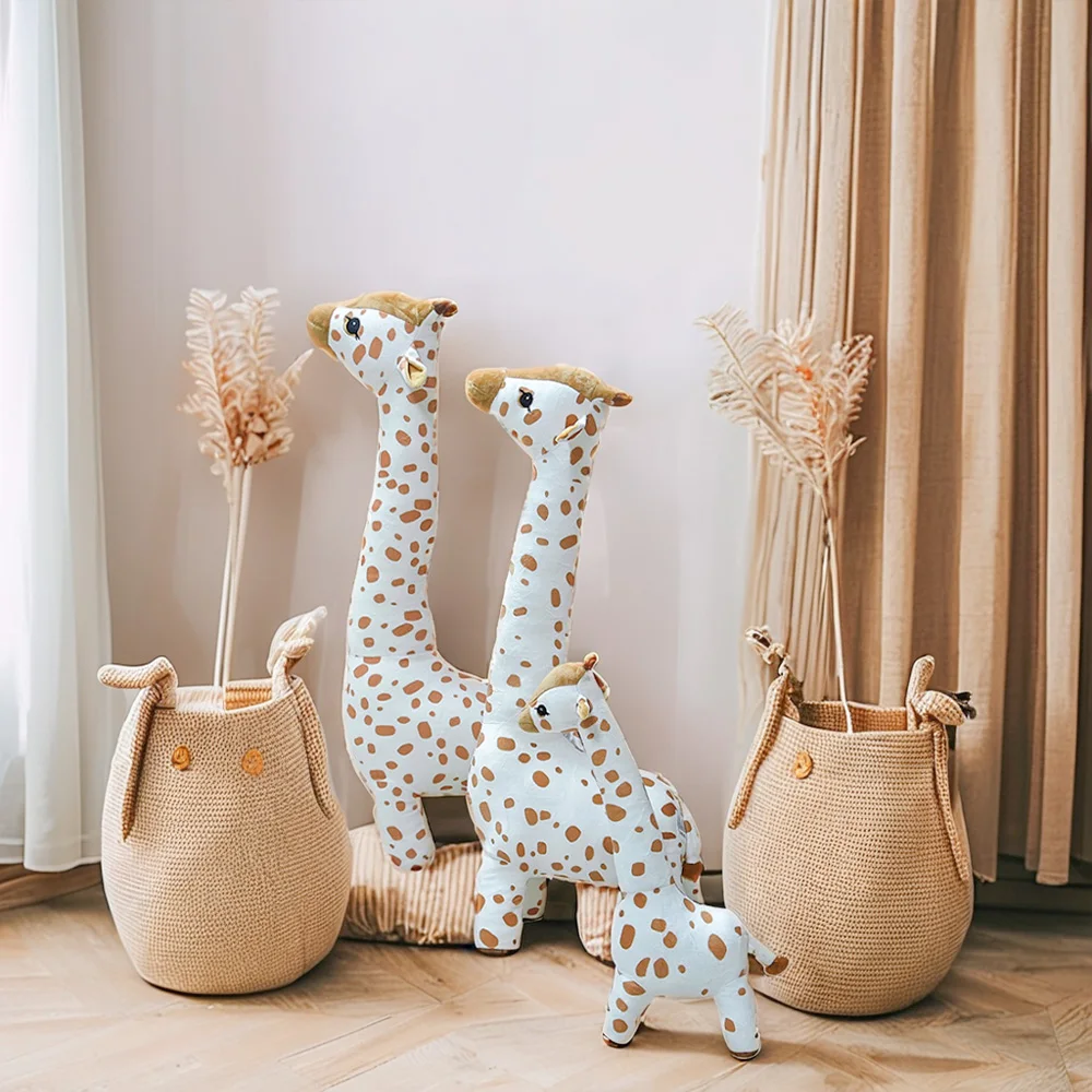 1PCS Nordic StyleGiant Giraffe Plush Toys Simulation Animals Giraffe Soft Stuffed Doll Kids Room Bed Decor Birthday Gifts