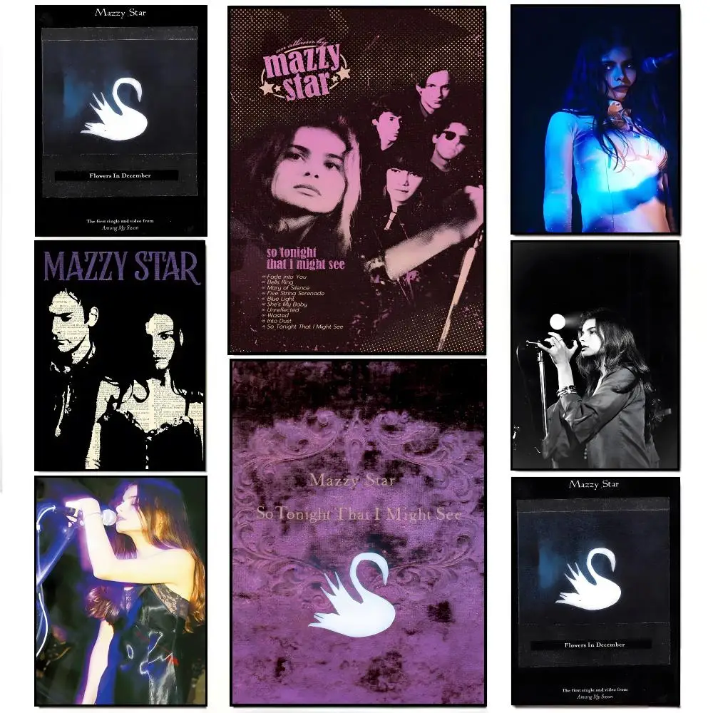 Dreamy Mellow Retro M-Mazzy Star Poster HD  Waterproof Wall Sticker Bar Living Room Decor Gift