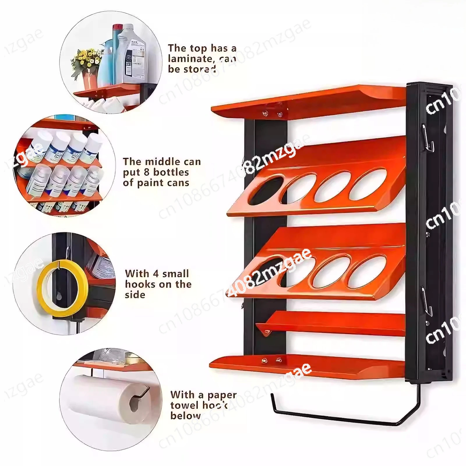 Steel Wall Mounted Spray Bottle Holder with Tissue Holder Practical Tool Storage Rack Suitable for Garage Studios