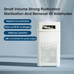 Protable Air Purifier Smoke Odor Negative Ion Generator Air Cleaner Household USB Free Shipping HEPA Replaceable Filter Choosen