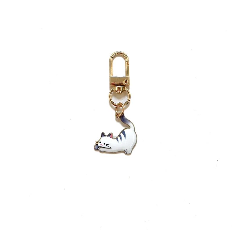 Llavero de gato moderno con mosquetón, colgante de gatito adorable, temporada de graduación / Una excelente opción para regalos de Acción de Gracias y otras ocasiones.