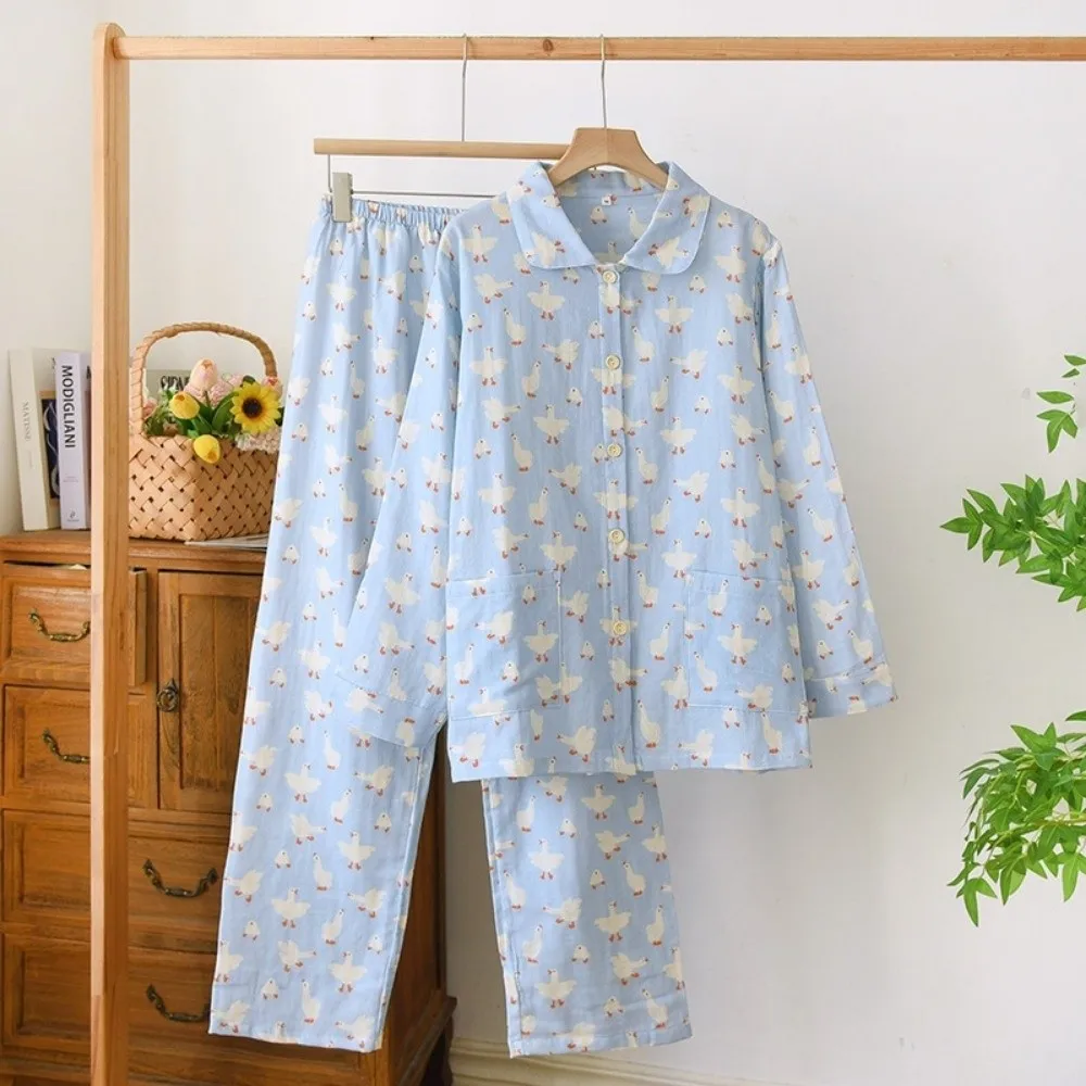 Y2K Style Long Sleeve Women's Pajamas Set Dog Rabbit Floral Nightwear Suit Cartoon Autumn 2 Pieces Pajamas Set Women