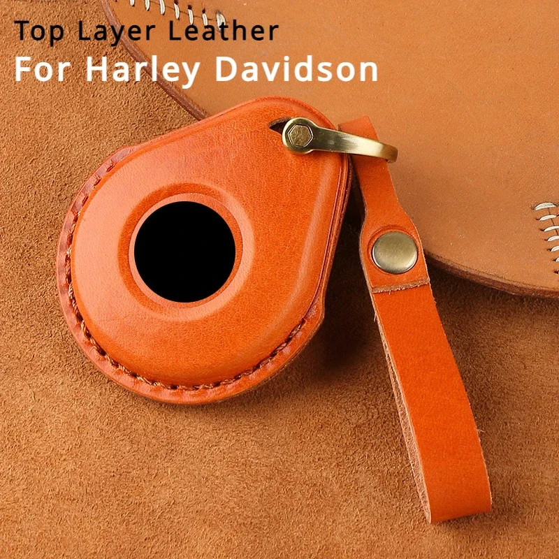 

Leather Motorcycle Key Case Cover Holder for Harley Davidson Softail Sportster Touring X48 1200 Roadster Street Glide Keychain