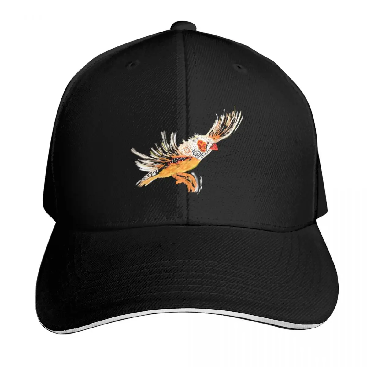 Flying Zebra Finches - no. 5 (dark) Baseball Cap Six Panel Structured Crown Sun Protection UPF 50+ Breathable Mesh Back