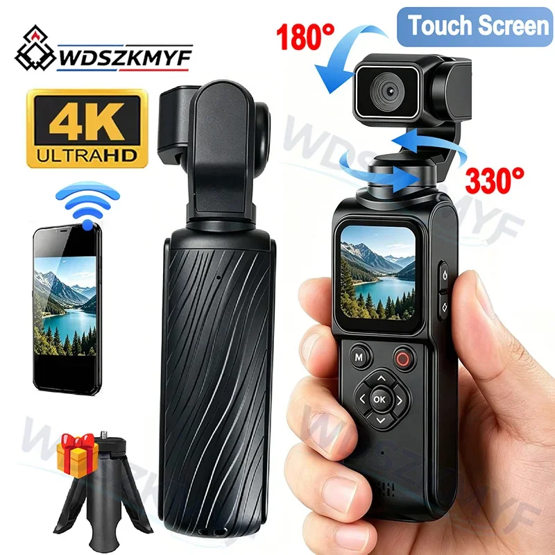 2026 NEW 4K Pocket Sports camera With 330° Face track Video recording 4K action camera With Touchscreen 2400mAh Digital cameras