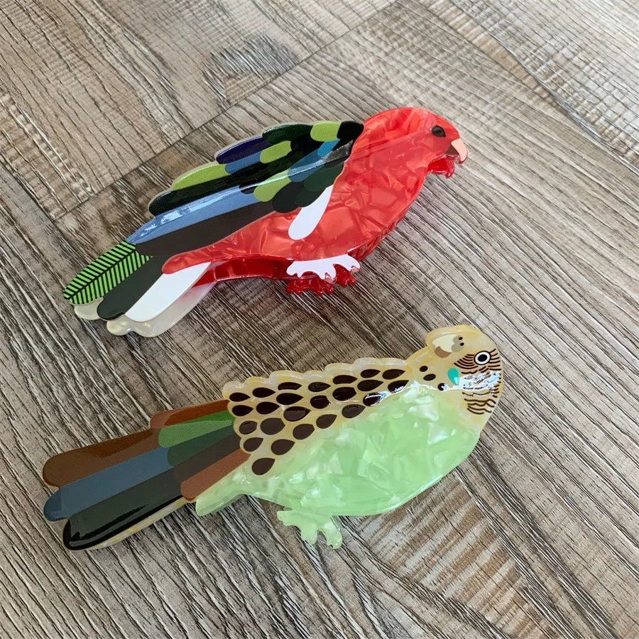 NEW Cartoon Hummingbird Parrot Acetate Hair Claw Animal Bird Series Claw Clips Crab Hair Clips Hair Accessories for Women Girls