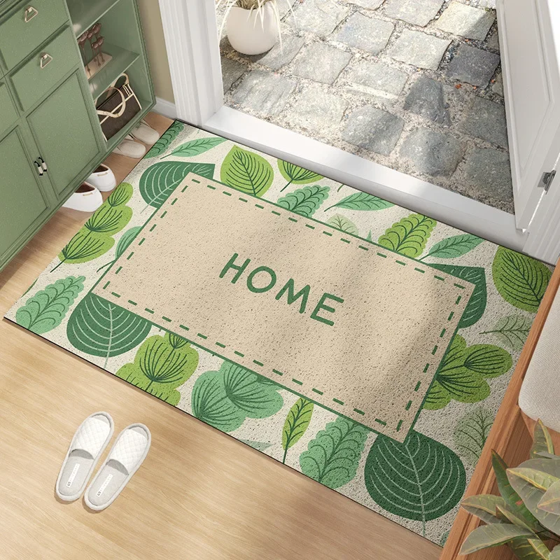 Premium Flower Leaf Coil Doormat - PVC Elastic Wire Ring Mat, Anti-Fouling & Wear Resistant for Outdoor, Dust Removal Floor Mat