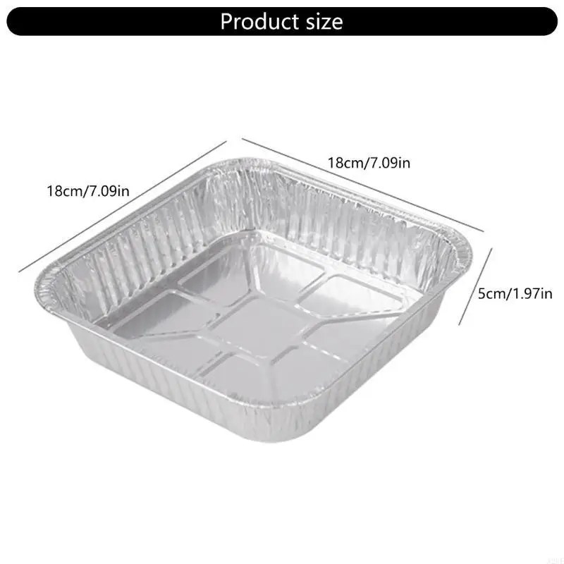 A2UE 20pcs Baki Tumpuk yang Dapat Ditumpuk untuk Fryers Udara Menggunakan Wadah Foil Aluminium Square
