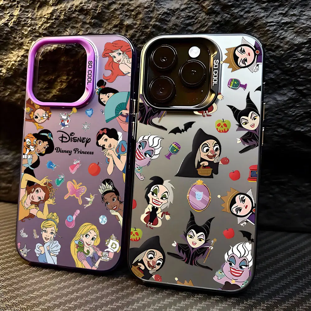 Cute Disney Princess Evils Queens Phone Case for OPPO Reno 6 6Pro 7 7Pro 7Z 8T 10Pro Plus 5G Matte Shockproof Back Cover