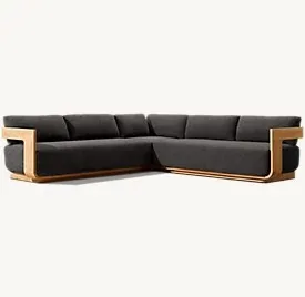 New arrivals, high-quality teak garden set, exquisite, comfortable and gorgeous outdoor furniture L-shaped sofa