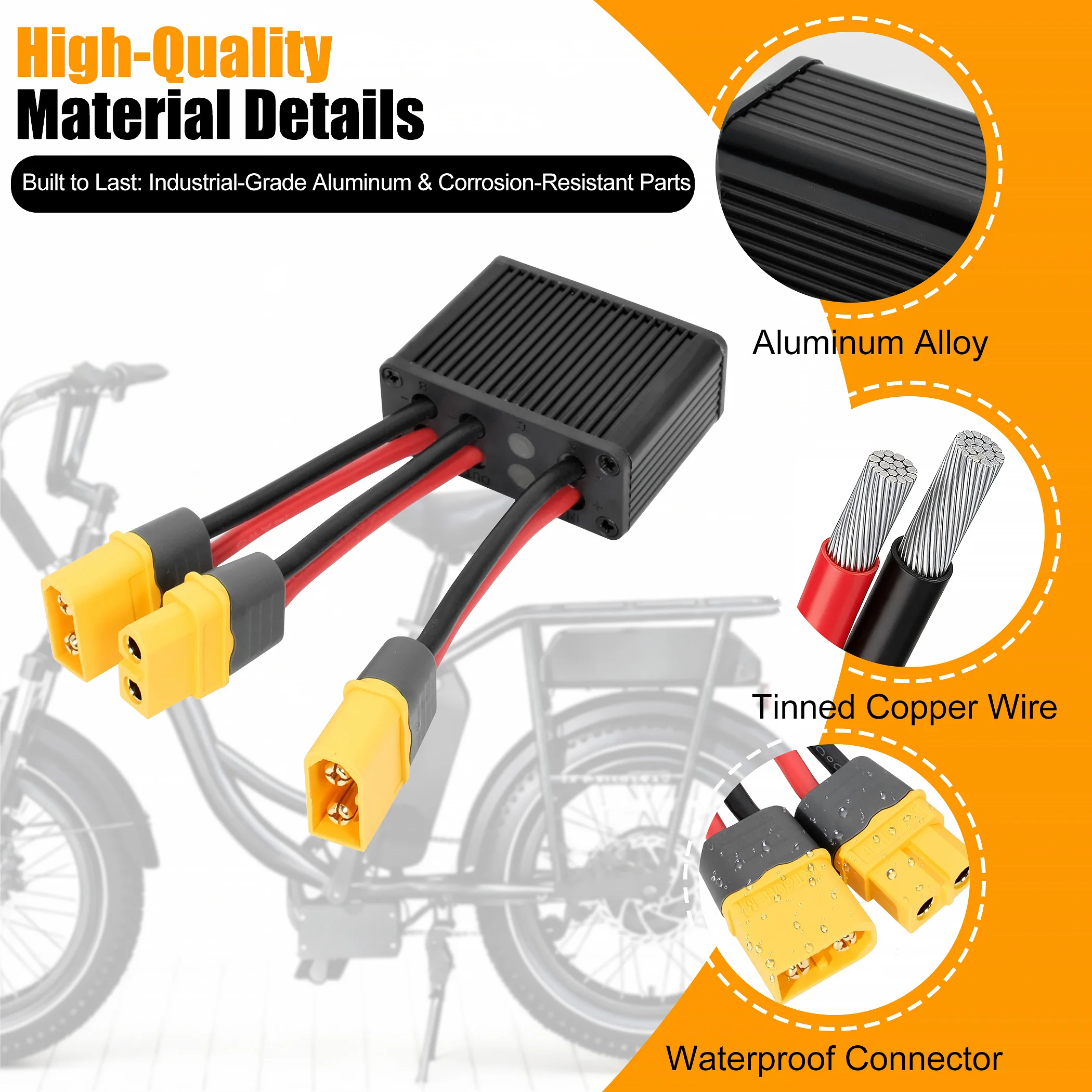 E-Bike Dual-Batterie-Balanciermodul: Adapter für gleichzeitige Verbindung, Dual-Batterie-Entladungskonverter für E-Bikes 30A/40A – Detail 2