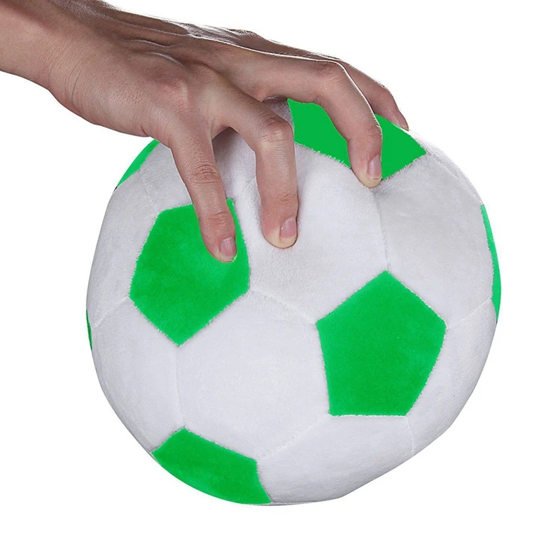 2X Soccer Sports Ball Throw Pillow Stuffed Soft Plush Toy, 8 Inch L X 8 Inch W X 8 Inch H, Green