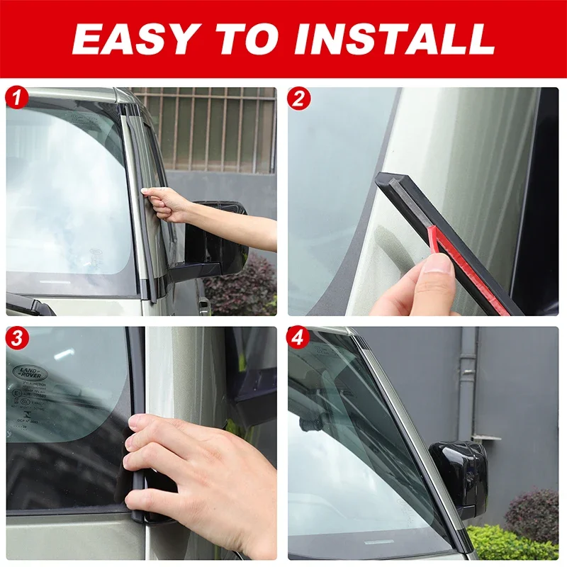 

2 шт., матовый черный для Land Rover Defender 90 110 130 2020-2025, переднее стекло автомобиля, уплотнительная лента с шумоподавлением, аксессуары