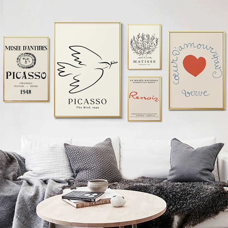 Picasso Art Morandi Abstract Line Figures Paintings Wall Posters Nordic Print Canvas Living Room Decorative Pictures for Bedroom