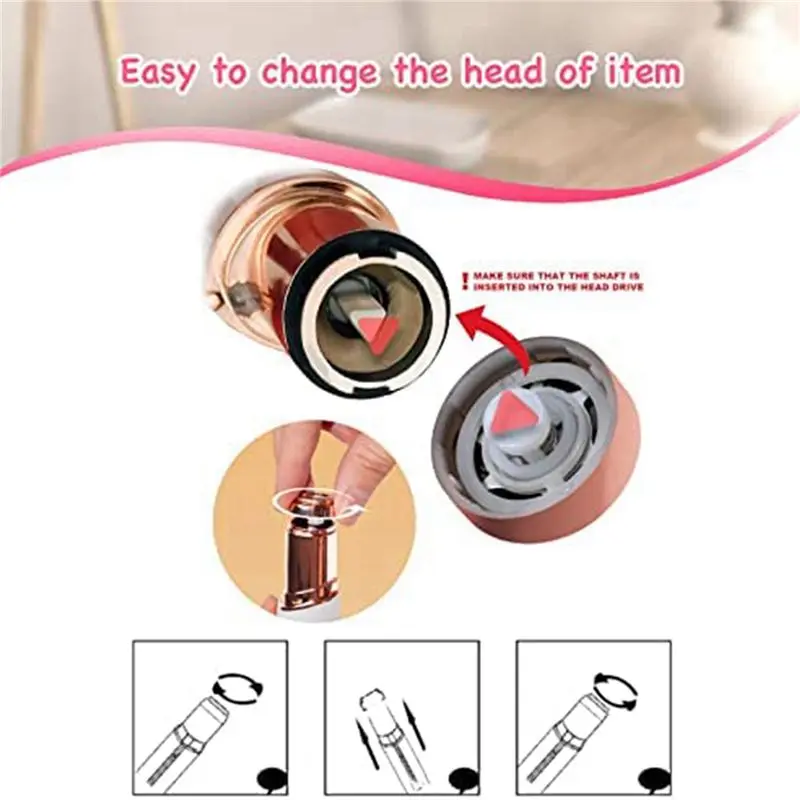 ABZA-8X Replacement Heads, Women Facial Hair Remover Replacement Heads Generation 2