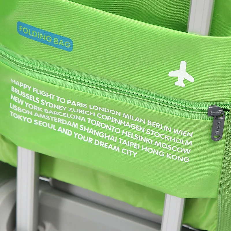 Bolsa de nailon portátil de gran capacidad, bolsa de almacenamiento plegable para avión, equipaje de mano, organizador impermeable para viaje