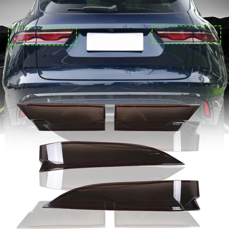 For Jaguar F-PACE 2021-2024 ABS Smoked Black Car Tail Light Decorative Cover Sticker Car Protection Accessories 4Pcs