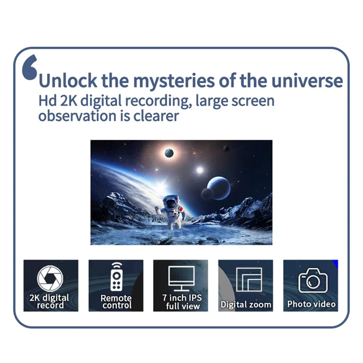 A79G 7 Inch Astronomical Telescope Electronic Eyepiece 16MP 1080P Recorder Microscope IPS Display Astronomy Camera Eyepiece