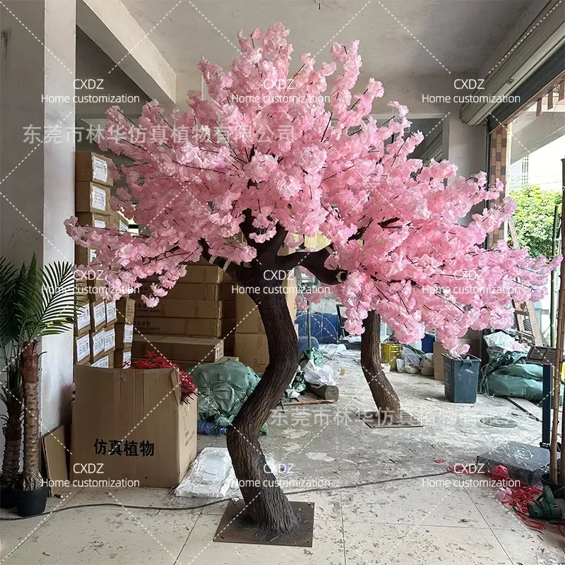 Simulation cherry blossom tree indoor and outdoor decoration wishing tree fiberglass fake cherry blossom tree shopping mall