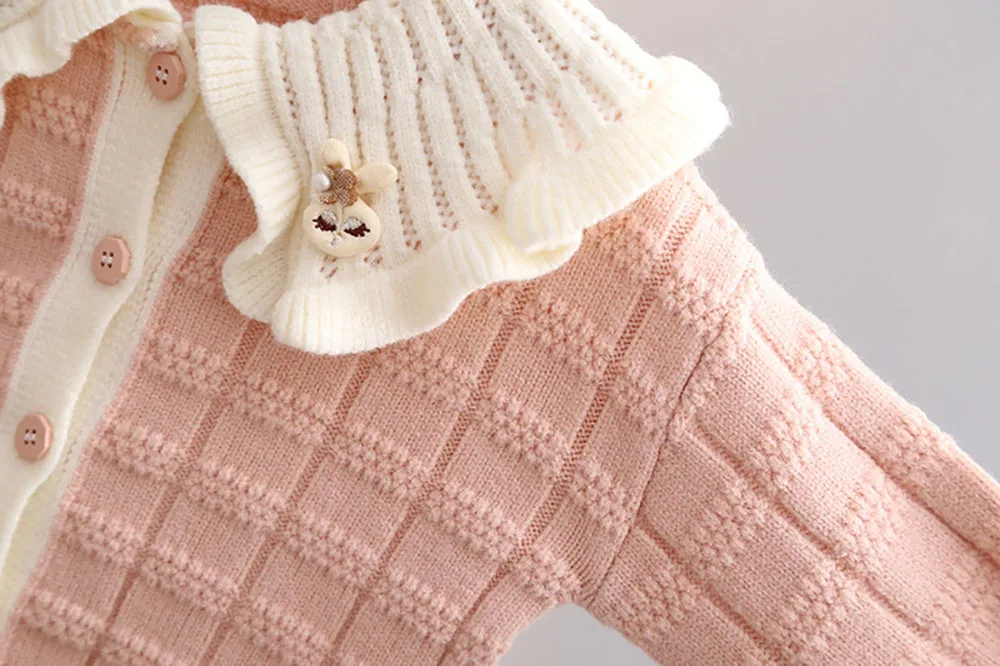 Autumn Winter Girl's Sweaters Korean Style Casual Little Girl's Knitwear Cashmere Wool Cute Cartoon Girl's Warm Sweatshirt