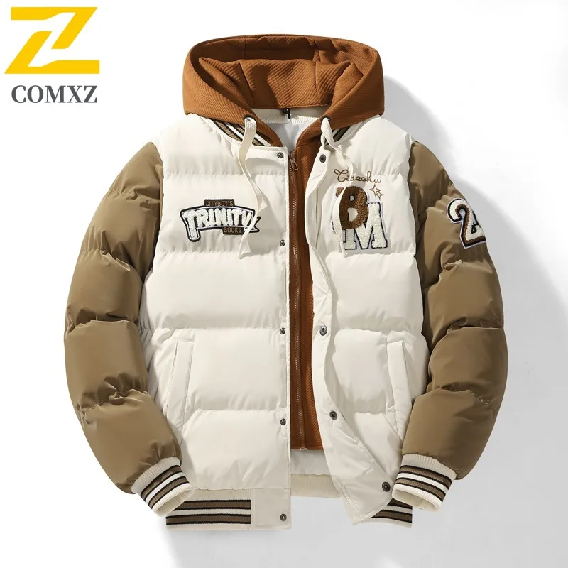 COMXZ 2025 Mens Womens Detachable Lined Thickened Winter Jacket Warm Tactics Waterproof and Windproof Outdoor Sports Coat