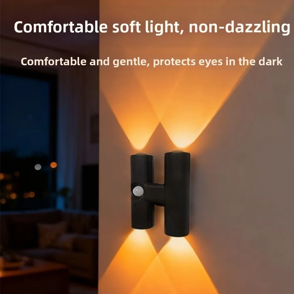Tri Color Light/RGB Motion Sensor Night Light USB Charging Magnetic Suction Rechargeable Wall Light Smart Sensing