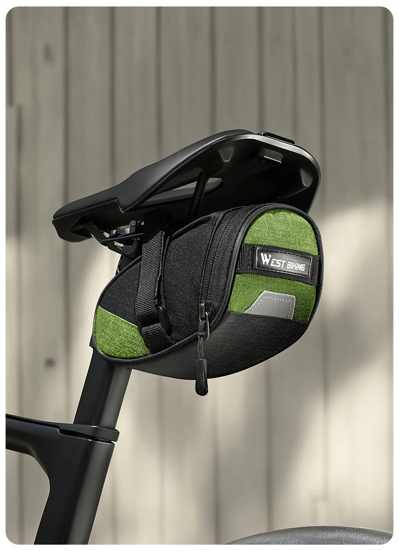 WEST BIKING Fahrradsatteltasche Wasserabweisende Rücksitztasche MTB Rennrad Fahrrad-Aufbewahrungszubehör Rücklicht-Riemen – Detail 13