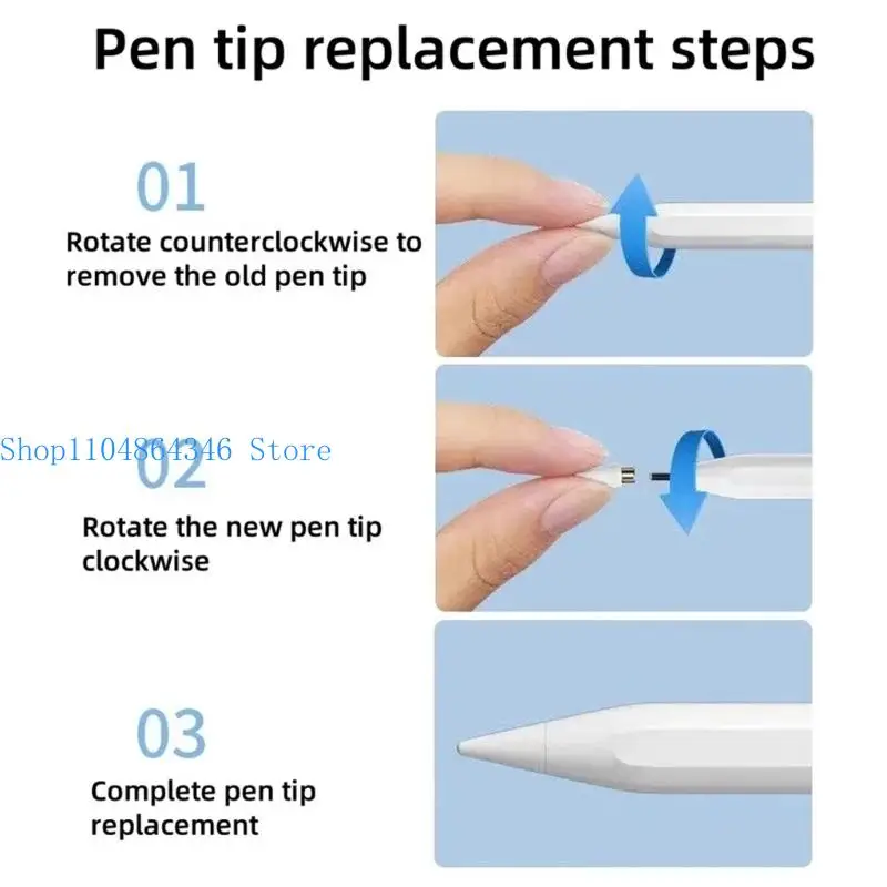 2Pcs Replacement Tip for Pencil 1st/2nd Not Wear Out Nibs Precise Control Quiet Writing Realistic Fine Point Pencil