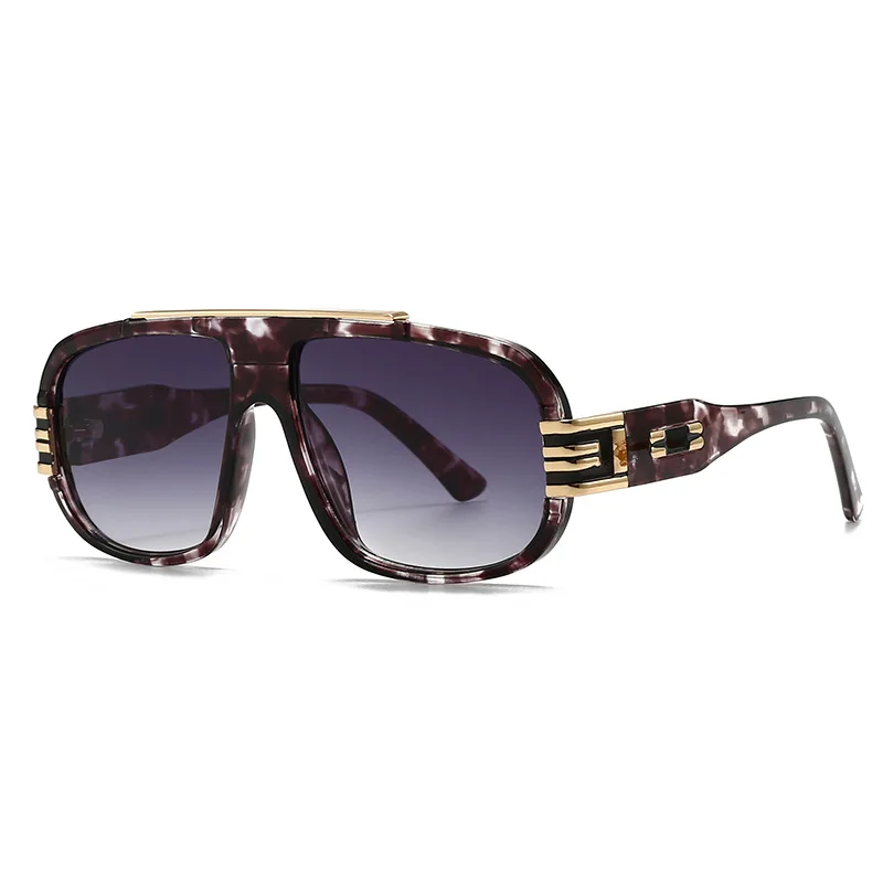 

Oversized Vintage Pilot Big Frame Sunglasses Women For Men Luxury Brand Designer Sun Glasses Punk Popular Metal Rivet Shades