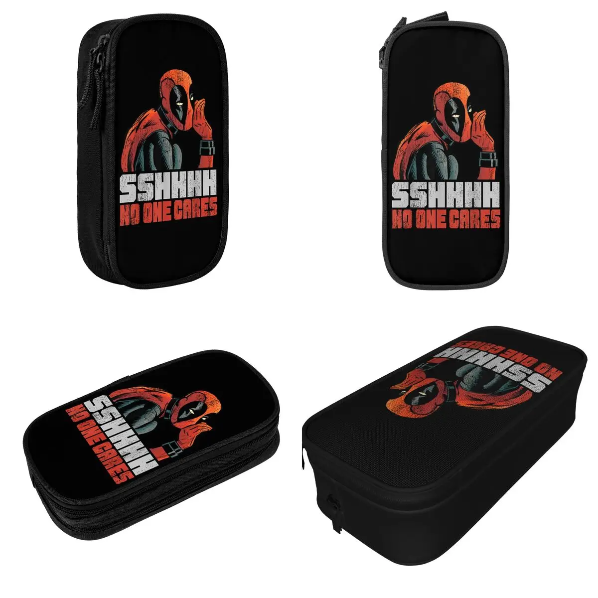 Deadpool Hero Movie Pencil Case SSHHHH No One Cares Whisper Pen Box Bag Student Large Storage School Supplies Gifts Pencilcases