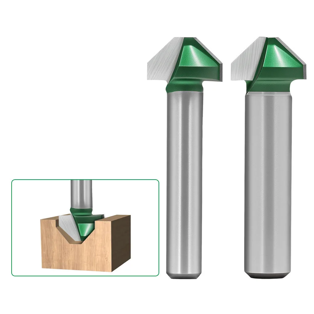 

1PC 1/4" 6MM 8MM Shank Milling Cutter Wood Carving Flat V-Bit for Wood Detailed Carving And Slotting Woodworking Milling Cutters