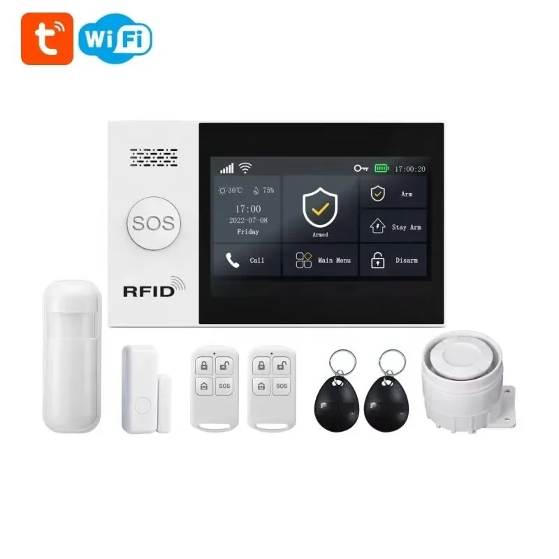 BOLRZO 2025 high-quality WIFI GSM home security alarm system, wireless Tuya intruder alarm system with camera, intelligent