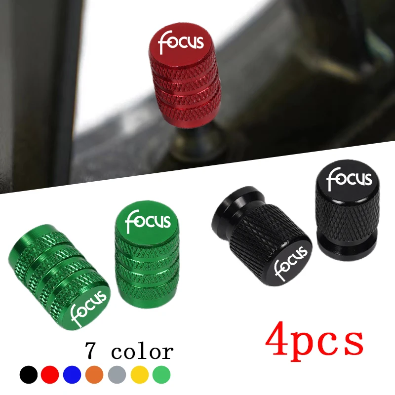 

4pcs Car CNC Aluminum Tire Valve Air Port Stem Cover Caps For Ford Focus Logo MK1 MK2 MK3 MK4 Accessories