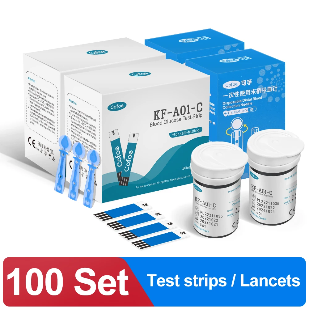 Cofoe Yice Bloedglucosemeter met Teststrips Diabetes Glucometer kit Bloedsuikermeter voor Diabetische Medische DiabetesTester - afbeelding 1