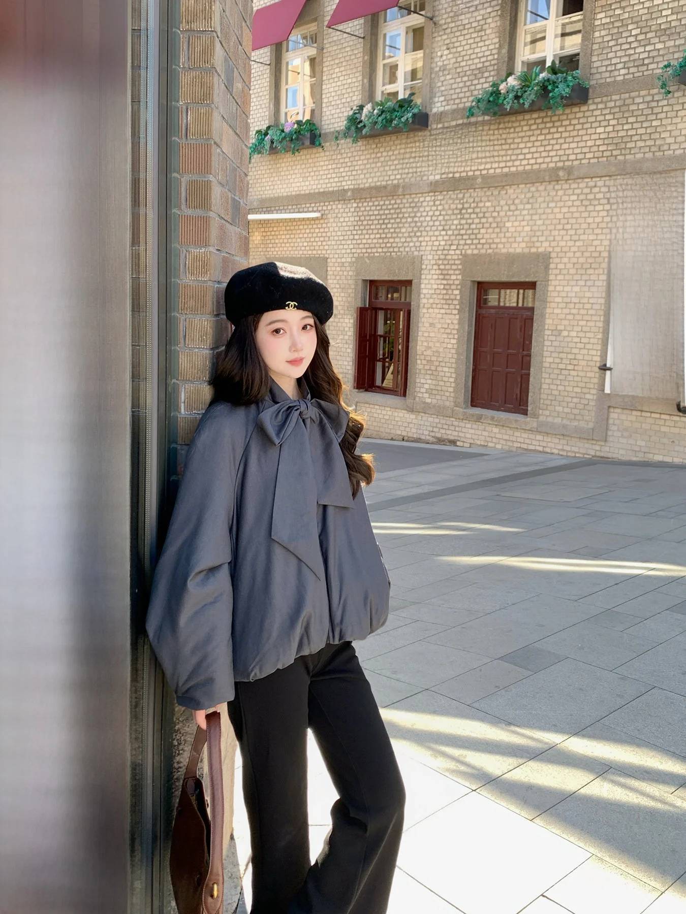 

ort Lantern Sve Cotton Jaet женское зимнее пальто с узлом Sweet Sle прямого кроя длинная све на молнии чистый цвет