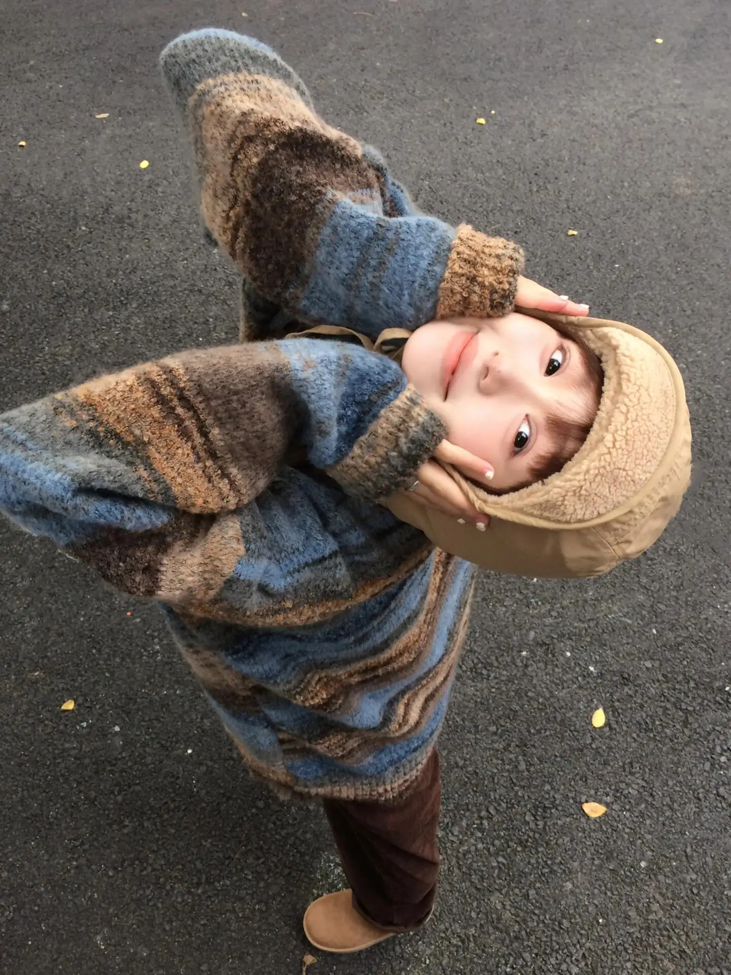 American Retro Zipper Knitted Sweater Coat Women's Autumn Winter New Sle Korean Lazy  Stripes Loose Cardigan