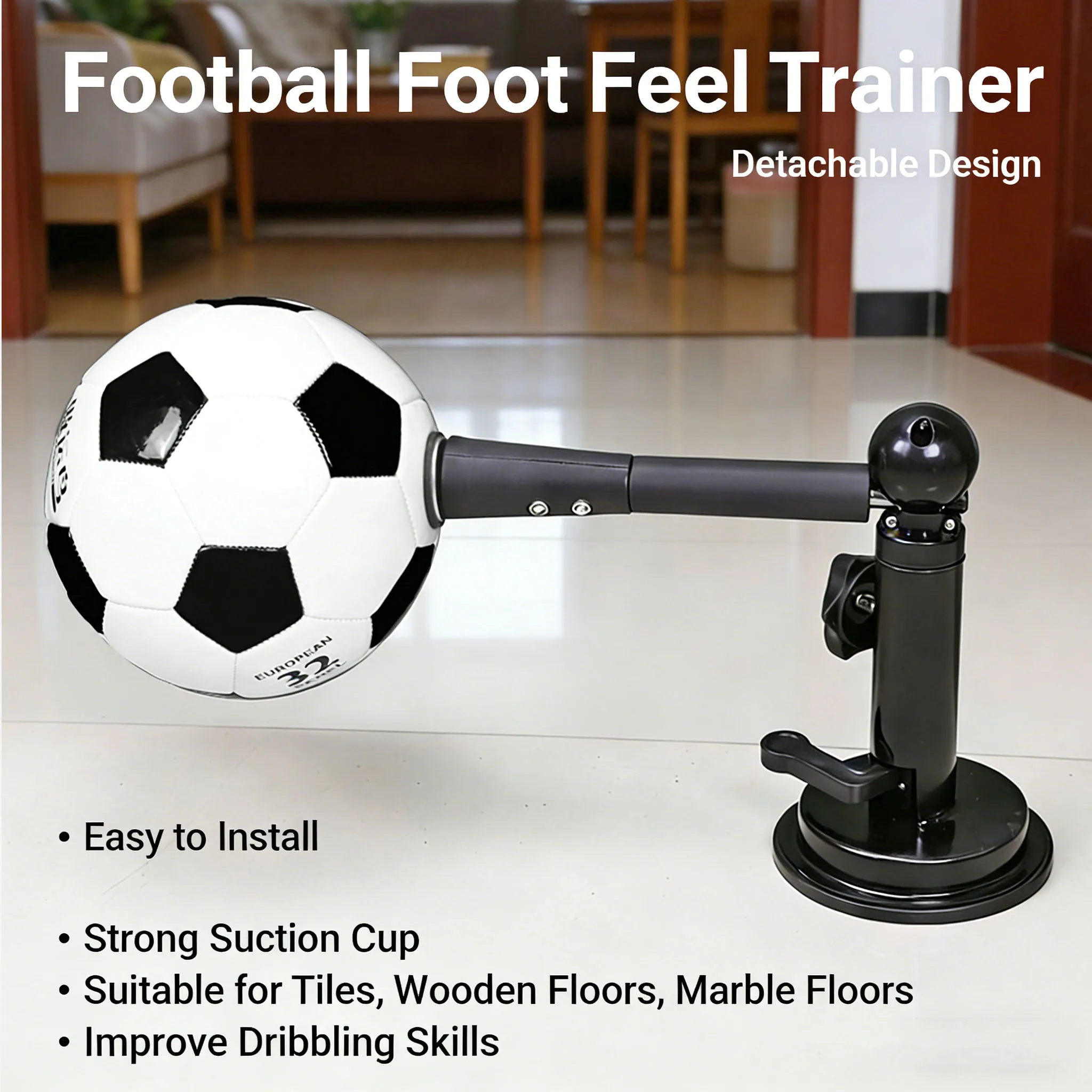 Soccer Foot Sense Trainer with Suction Cup, Adjustable Football Training Equipment for Ball Touch Dribbling Practice