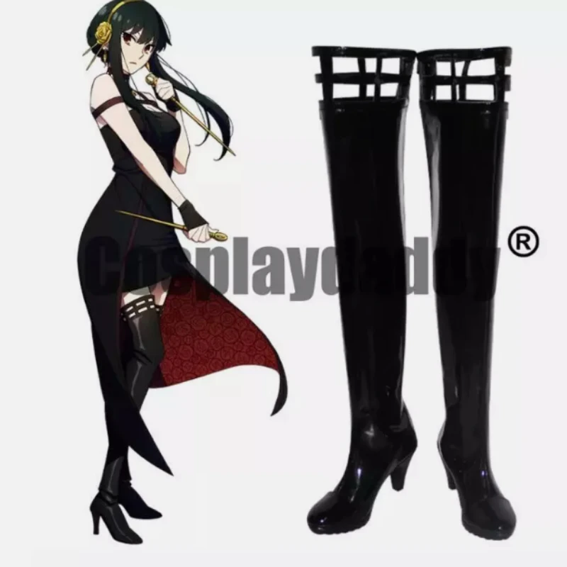 Spy x Family Thorn Princess Yor Forger Anime Cosplay Shoes Heel Tall Boots