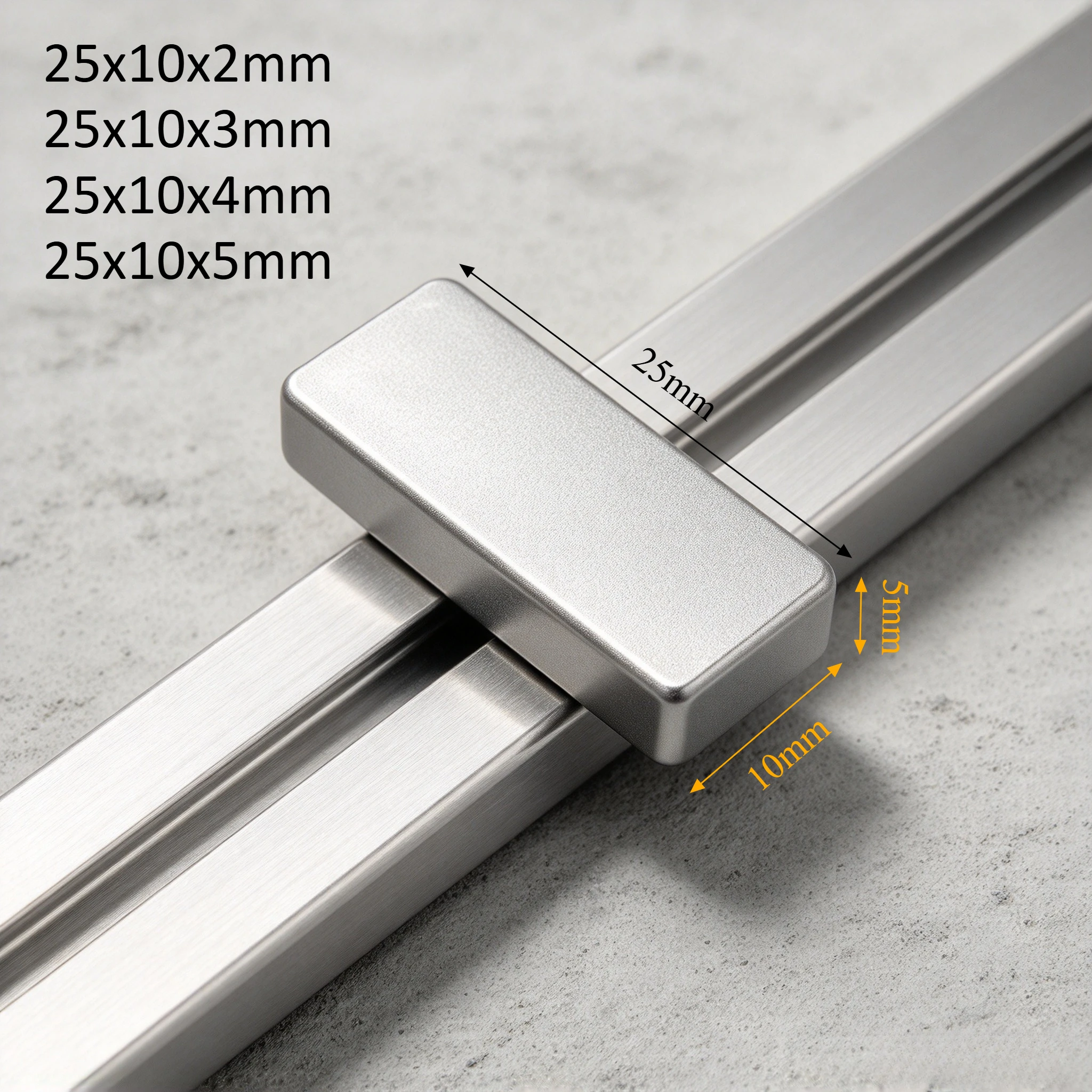 25x10x2 25x10x3 25x10x4 25x10x5mm N35 Block Neodymium Magnet Rare Earth NdFeB Strong Magnet for DIY Craft Model Engineering
