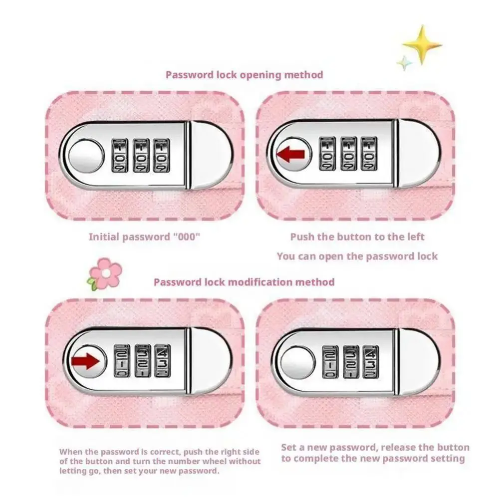 Password Lock Cash Savings Book Waterproof Design Heart Print Savings Wallet Notebook Large Capacity 100 Banknotes