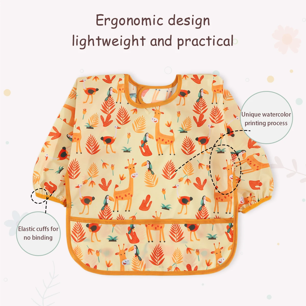 ชุดป้องกันการแต่งตัวสำหรับเด็กทารก, ชุดเสื้อผ้าสำหรับเด็กผู้ชายและเด็กผู้หญิง, ลายการ์ตูน, เสื้อผ้า, อาหารพิมพ์, อาหารกันน้ำ