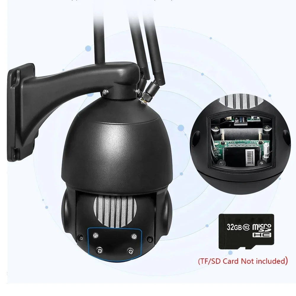 Full Metal Casing 2MP 5MP 4G 1080P HD 30X Zoom Home IP Camera Wireless 4G SIM Card Outdoor Security Camera