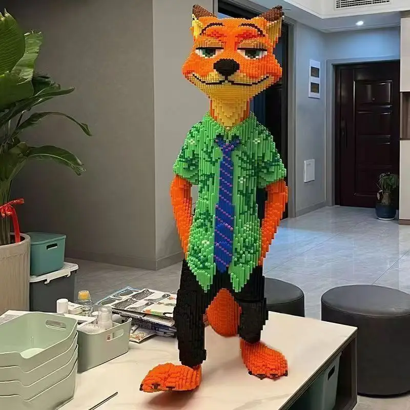 5689 peças série de blocos de construção Fox, brinquedo de montagem de quebra-cabeça infantil 3D, decoração, presente, presente